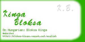 kinga bloksa business card